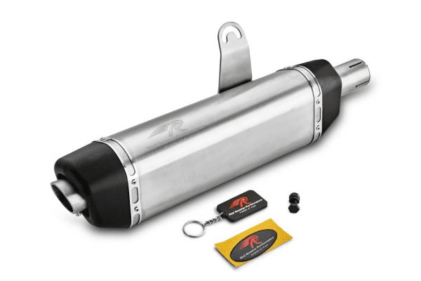 Red Rooster Vertex–Matte Exhaust for Royal Enfield Scram 411