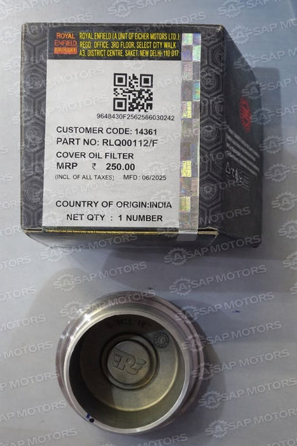 RLQ00112/F royal enfield oil filter cover with oil filter cap for himalayan 450 & guerrilla 450