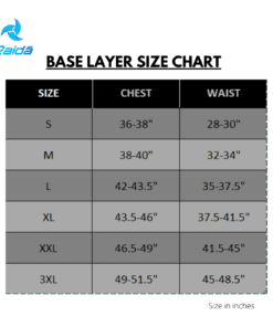 Base layer size chart 1