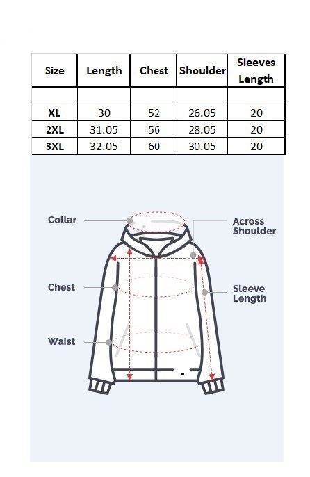 ZEEL JACKET SIZE CHART ZEEL JACKET SIZE CHART