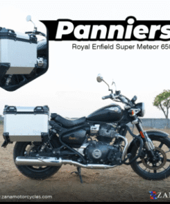 Panniers ( 36 LTR ) Aluminium L-Flat Silver With Frame For Super Meteor 650