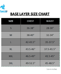 Base layer size chart