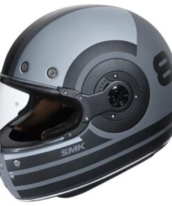 SMK Retro Ranko Glossy Black Grey Helmet GL626 Riders Junction