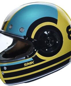 SMK Retro Ranko Glossy Yellow Blue Helmet GL428 Riders Junction