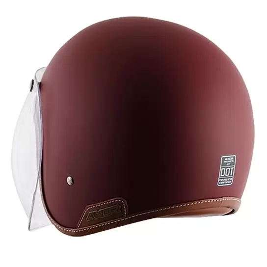 axor jet open face dull chestnut red helmet 3