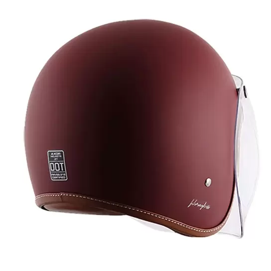 axor jet open face dull chestnut red helmet 5