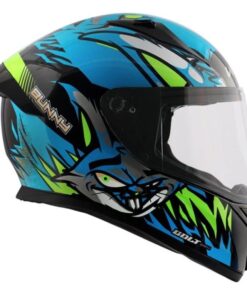 Vega Bolt Bunny Black Neon Blue Helmet Riders Junction 2