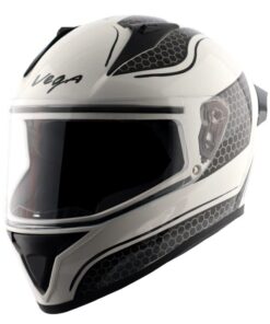 Vega Bolt Hyper White Black Helmet Riders Junction 1