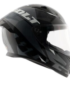 Vega Bolt Macho Black Grey Helmet Riders Junction 2