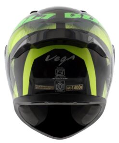 Vega Bolt Macho Black Neon Yellow Helmet Riders Junction 1