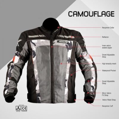 AXOR CAMOUFLAGE Riding Jacket – Black Red