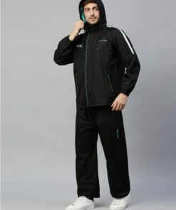 Black & Green Stylish Raincoat for Mens