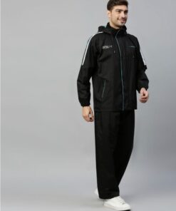 Black & Green Stylish Raincoat for Mens