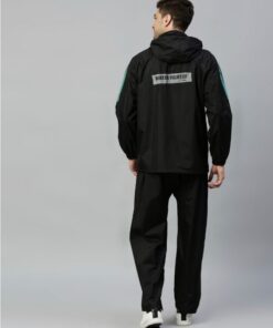 Black & Green Stylish Raincoat for Mens