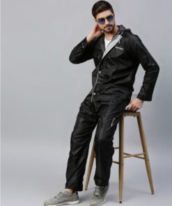 Windy Black Raincoat for Mens