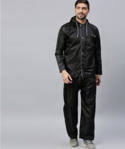 Windy Black Raincoat for Mens