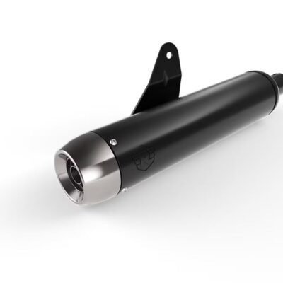 Black and Silver Tapered Silencer for Classic 350 UCE