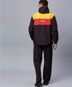 Brown and Yellow Raincoat Set for Mens