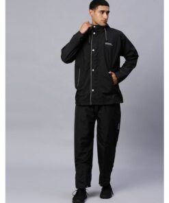 Foliage Black Stylish Raincoat for Mens