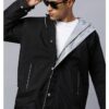 Foliage Black Stylish Raincoat for Mens