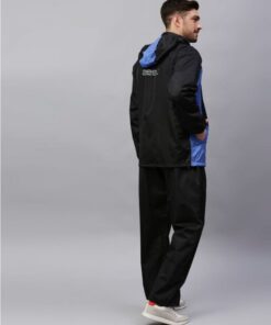 Go Hike Black & Blue Stylish Raincoat Set for Men