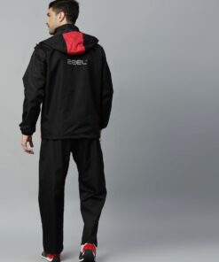 Go Hike Black & Red Stylish Raincoat Set for Men