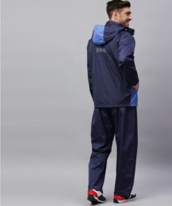 Go Hike Navy Blue Stylish Raincoat Set for Men