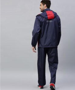 Go Hike Navy & Red Stylish Raincoat Set for Men