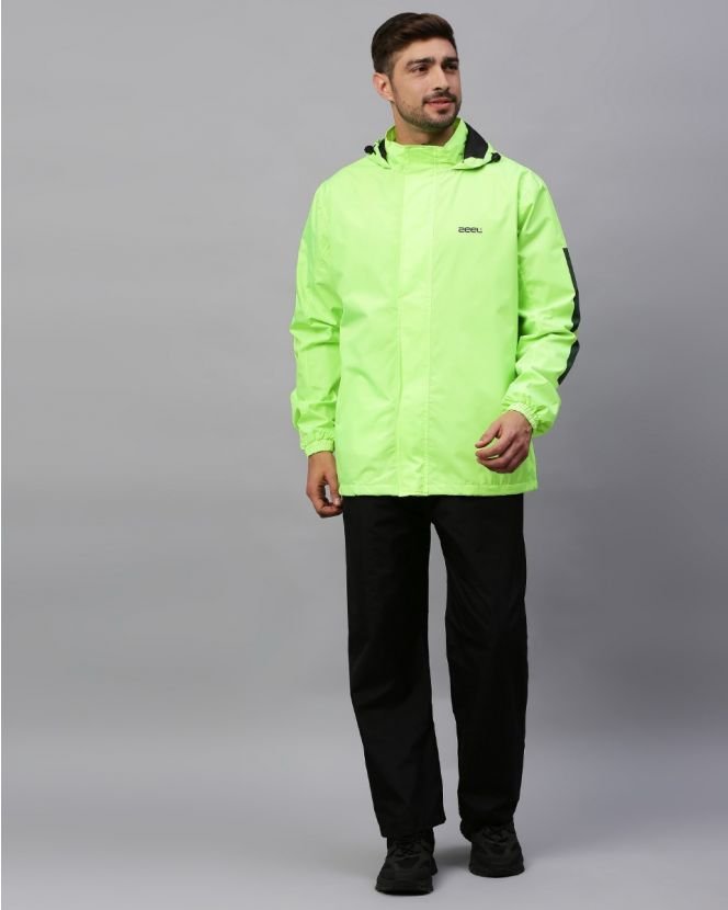 Buy Neon Green Stylish Raincoat for Mens (Jacket+Pant)-Zeel
