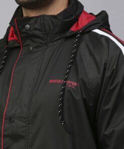 Midnight Black RedStylish Raincoat for Mens