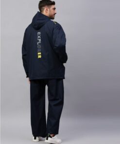 Navy & Blue Reversible Raincoat Set for Mens