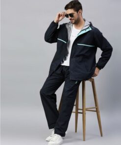 Navy and Blue Color Rain Coat Set for Men