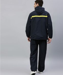 Navy and Lime Color Rain Coat Set for Men