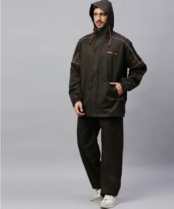 Reversible Olive Color Raincoat Set for Men