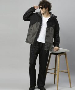 Ridersuit Black Stylish Raincoat Set for Men