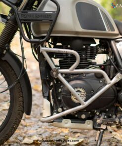 Silver Leg Guard with Slider for Himalayan BS6