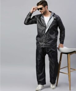 Steel Grey Raincoat for Mens