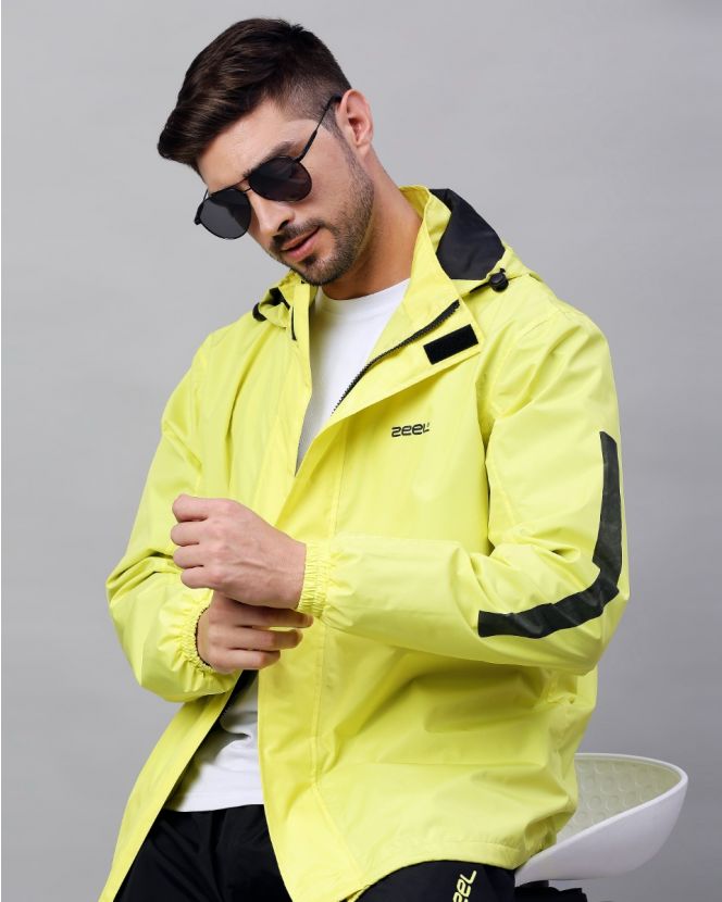 Men's Drive Jacket - White/Neon Yellow – Gazelle Sports