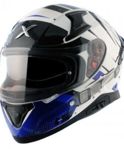 Apex Hex-2 White Blue Full-Face Helmet
