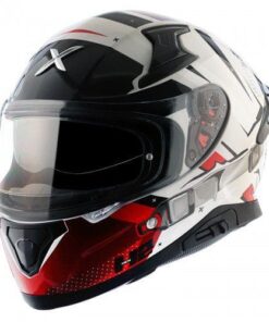 Apex Hex-2 White Red Full-Face Helmet