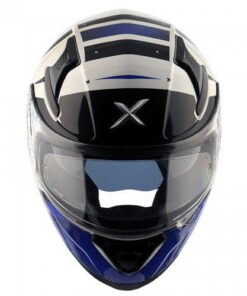 Apex Hex-2 White Blue Full-Face Helmet