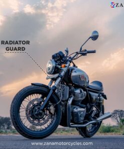 Black and Silver Radiator Guard for GT & Interceptor 650