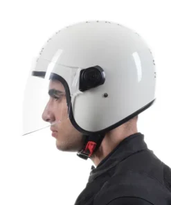Copter Face Long Visior Helmet Glossy White