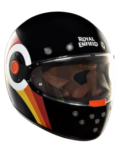FF NH44 Lite Gloss Black and Orange Waves Helmet