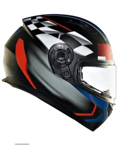 Lightwing Full Face Helmet Checks Matt Black and Blue