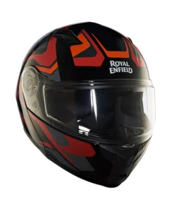 Modular Multi Rays Glossy Black and Red Helmet
