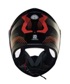 Modular Multi Rays Glossy Black and Red Helmet