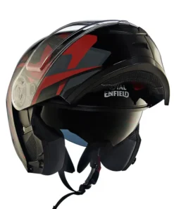 Modular Multi Rays Glossy Black and Red Helmet