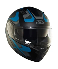 Multi Rays Matt Black and Blue Helmet