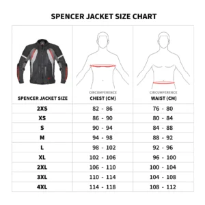 Size Chart of Spencer Jacket